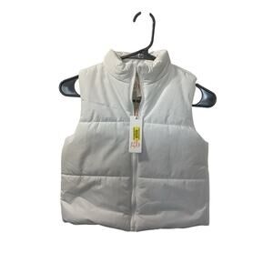 NWT Gianni Bini Girls Quilted Full-Zip Puffer Vest Winter Ivory SZ Medium (8/10)